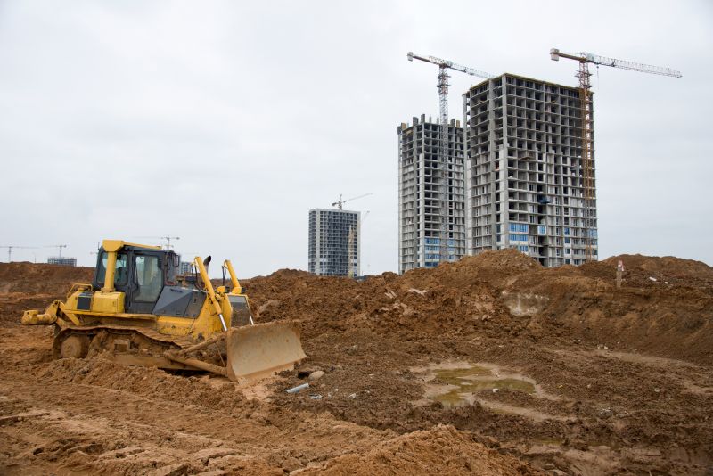 Grading around a commercial property